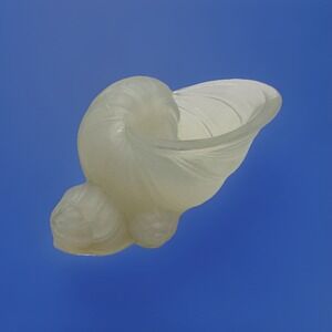 Sabino Large Snail Shell Coquille D-escargot Signed Opalescent Glass Figurine